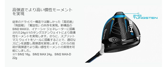 テーラーメイド Taylormade SIM2 MAX ドライバー TENSEI BLUE TM50 
