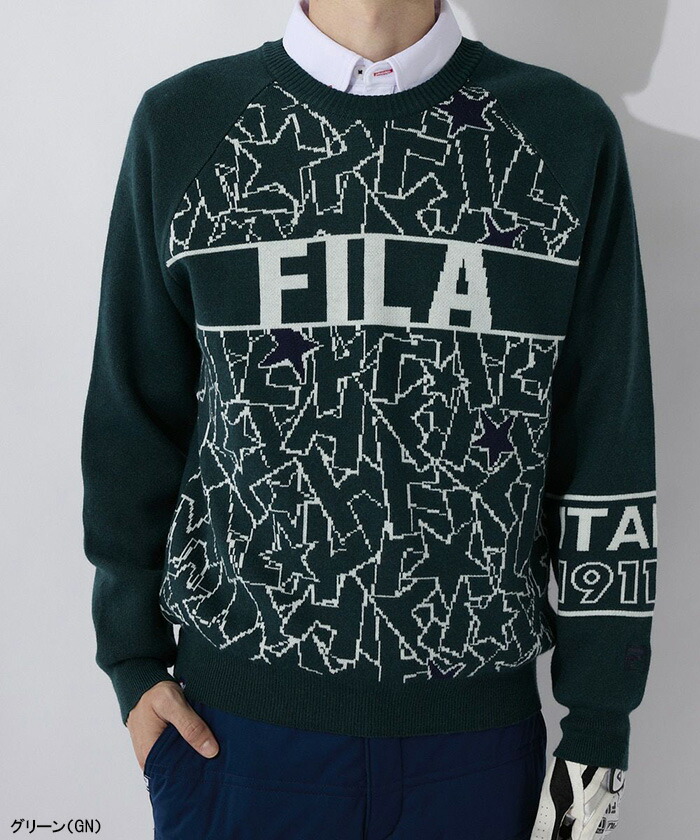 新品未使用★FILA GOLF フィラ ゴルフ洗える ロゴ ニット ブラック L 新品未使用☆FILA GOLF フィラ ゴルフ洗える ロゴ ニット ブラック L
