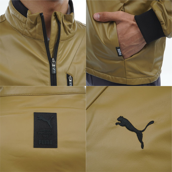 j*7様 PUMA プーマゴルフカモ柄長袖ウーブンブルゾンジャケットMタグ付き未 PUMA GOLF プーマゴルフ 2WAY ブルゾン ブラック系 サイズ：L ランク