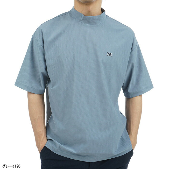 アドミラルゴルフ 半袖 モックネックシャツ オーバーサイズ メッシュ メンズ ADMA336 ゴルフウェア