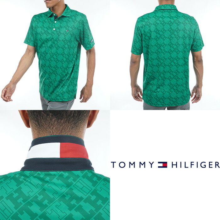トップス Jacquard Sleeve S/S Tee -Black- TOMMY HILFIGER GOLF トミー ヒルフィガー ゴルフ 半袖