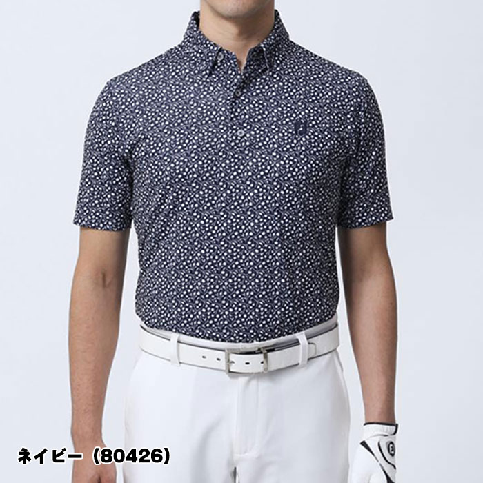 美品 FootJoy x Malbon ハイブリッド ゴルフ ダウン 切り替え FootJoy（フットジョイ） ゴルフ 半袖ボタン ダウンシャツ スモール