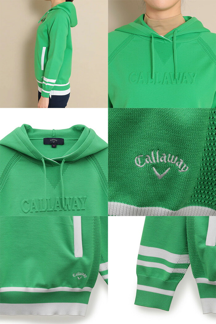 Callaway レディース キャロウェイ 長袖 凸エンボススウェッター