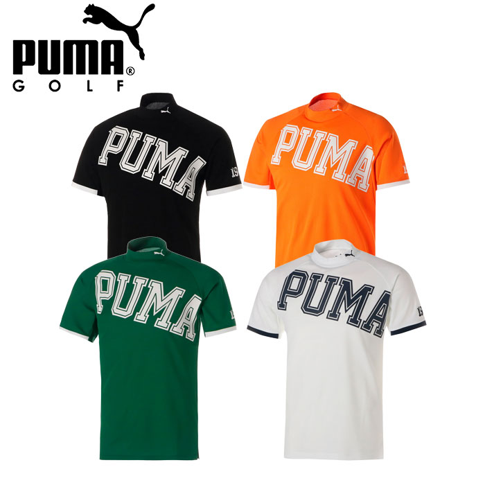 PUMA プーマ ゴルフ 接触冷感 ビッグ ロゴ 半袖 モックネック