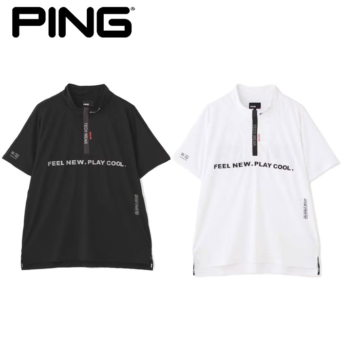 PING アドエルム ストレッチニット半袖ハイネックインナーシャツ / L PING（ピン） ゴルフ アドエルム ニュージャージ 半袖 ハイネック