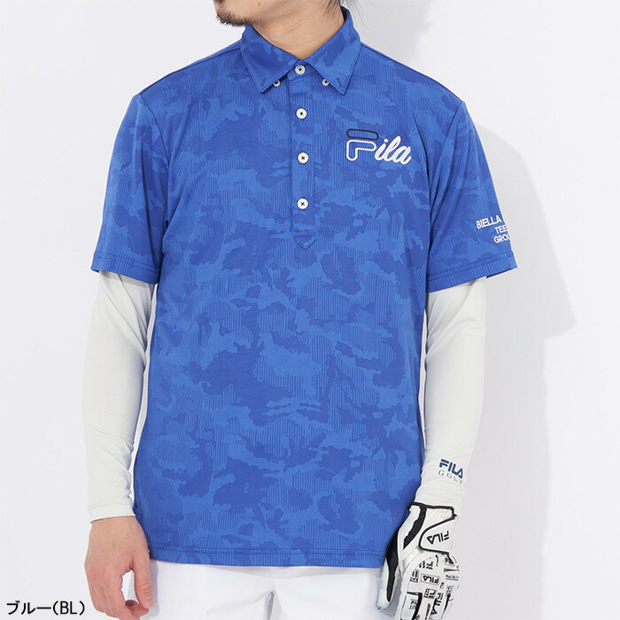 在庫処分 フィラ ゴルフ 半袖 ポロシャツ + 長袖 インナーシャツ セット メンズ 743-500 ゴルフウェア｜puresuto｜02