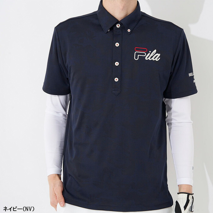 在庫処分 フィラ ゴルフ 半袖 ポロシャツ + 長袖 インナーシャツ セット メンズ 743-500 ゴルフウェア｜puresuto｜03