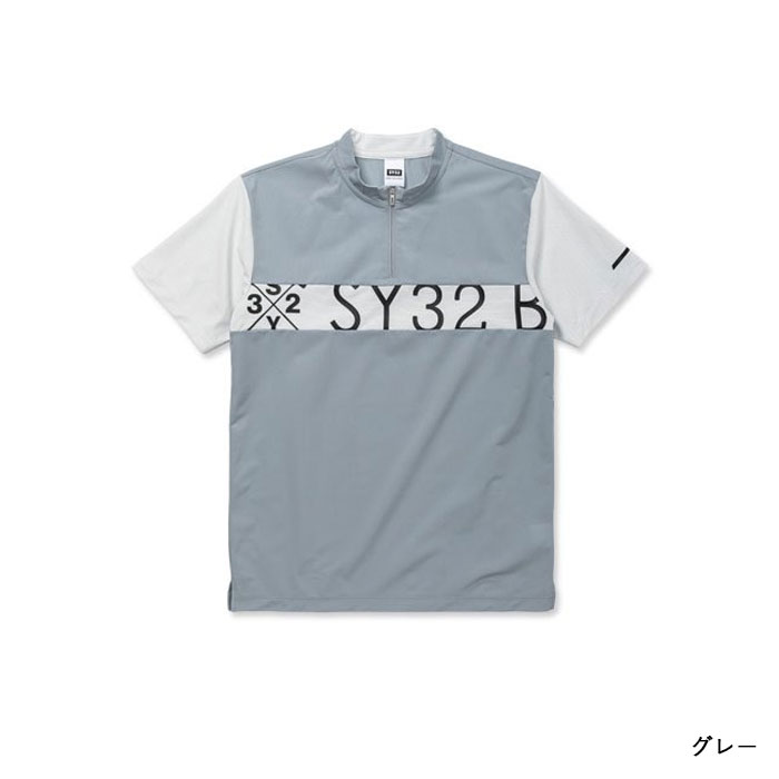 SY32 by SWEET YEARS 半袖 ハーフジップ モックネック シャツ SYG