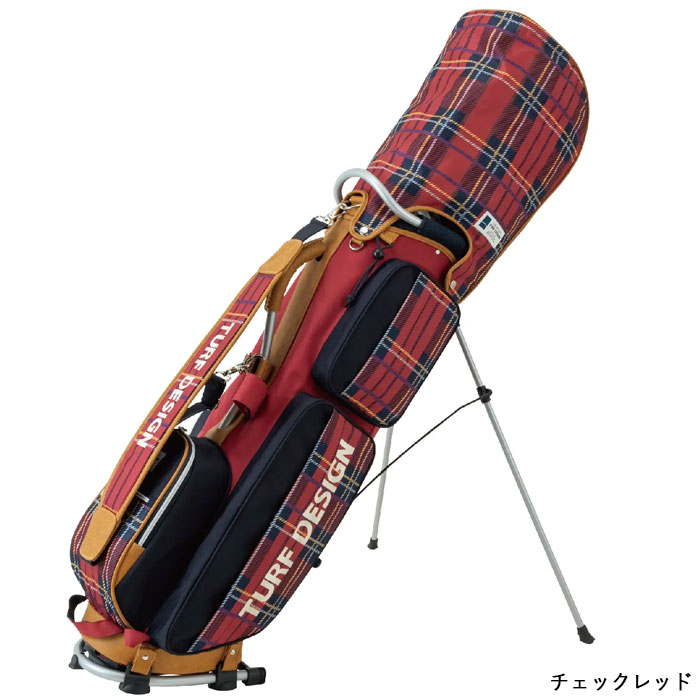 TURF DESIGN スタンド式キャディバッグ レッド TURF DESIGN ターフデザイン スタンドキャディバッグ 9.5型