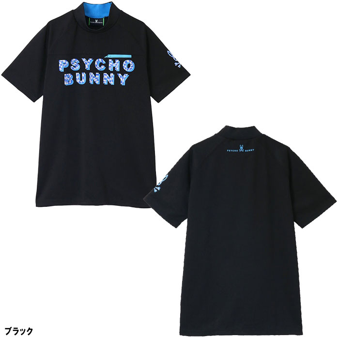 サイコバニー ウェーブチェッカー 半袖 モックネック Tシャツ GF142 ゴルフウェア