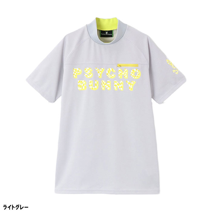 サイコバニー ウェーブチェッカー 半袖 モックネック Tシャツ GF142 ゴルフウェア