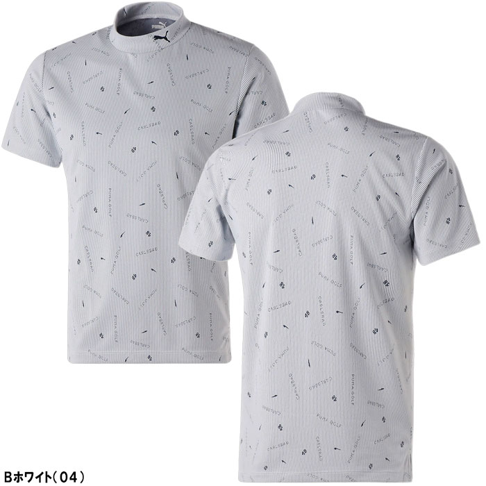 PUMA（プーマ） ゴルフ ストライプ 半袖 モックネック シャツ 622408