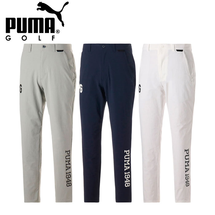 PUMA スリムフィット ホワイトパンツ　Sサイズ プーマ PUMA ゴルフ ハイパーストレッチチドリスリムテーパード