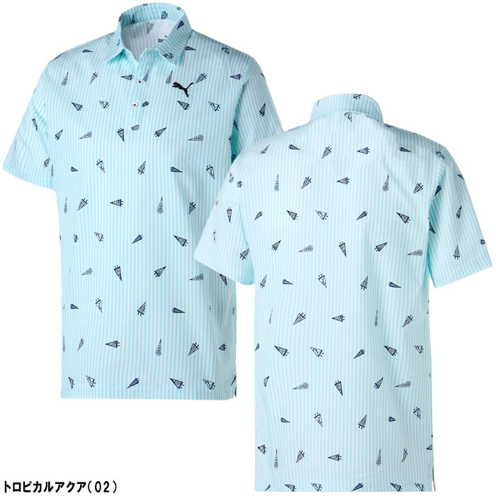 PUMA GOLF(プーマ ゴルフ) PUMAロゴ 総柄グラフィックプリント LS