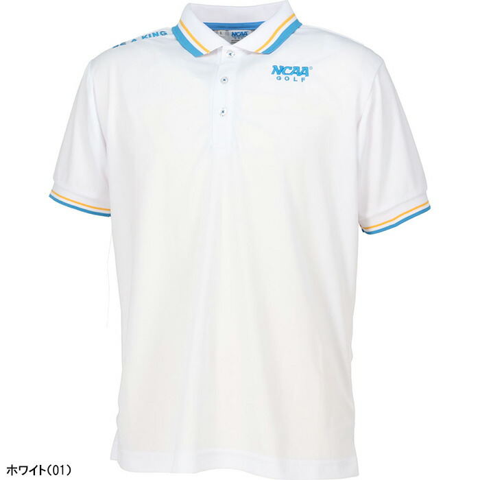 NCAA 在庫処分 NCAA GOLF 半袖 ポロシャツ リブ襟袖ライン入り メンズ