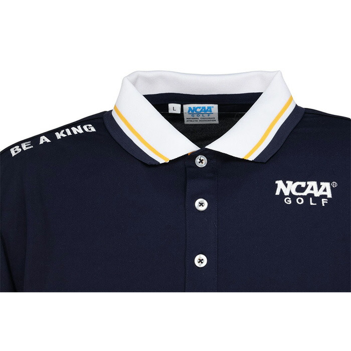 NCAA 在庫処分 NCAA GOLF 半袖 ポロシャツ リブ襟袖ライン入り メンズ