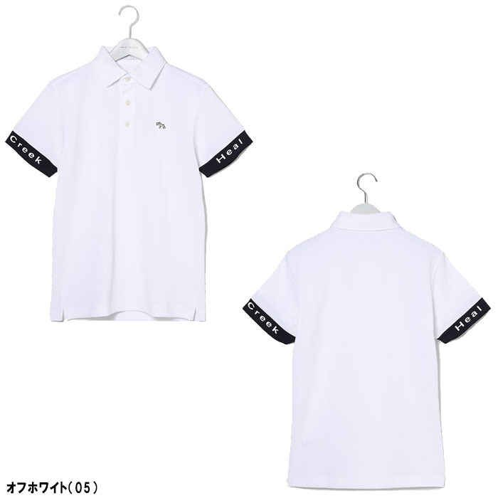 ヒールクリーク アートピケ 袖口 ロゴ 半袖シャツ 001-28340 ゴルフウェア