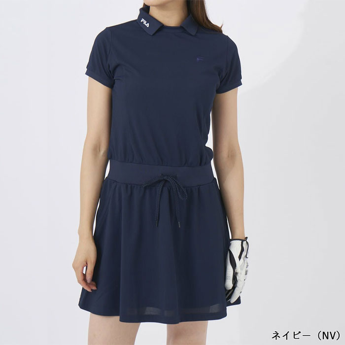 FILA ストライプ柄 半袖ワンピースS FILA レディース フィラ ゴルフ