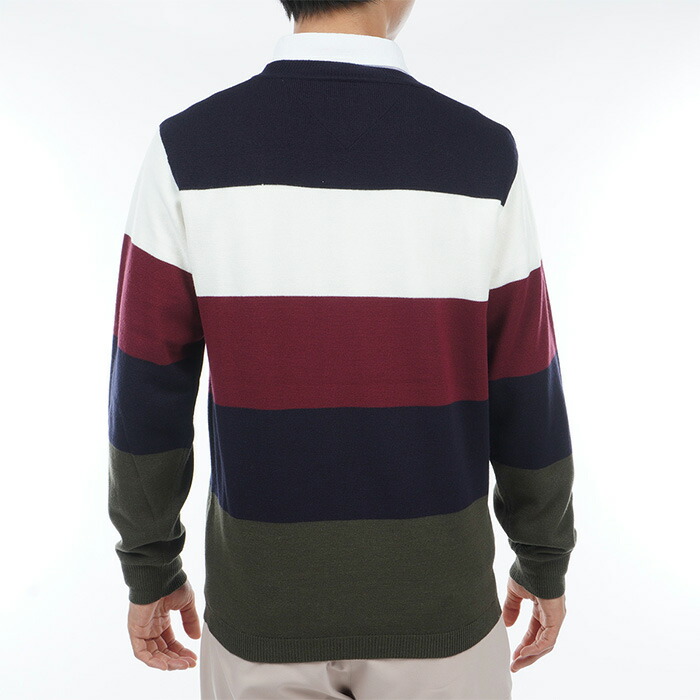 トミー ヒルフィガー ゴルフ 長袖 ストライプ クメンズ THMA380 TOMMY HILFIGER GOLF（トミー ヒルフィガー ゴルフ） トミー