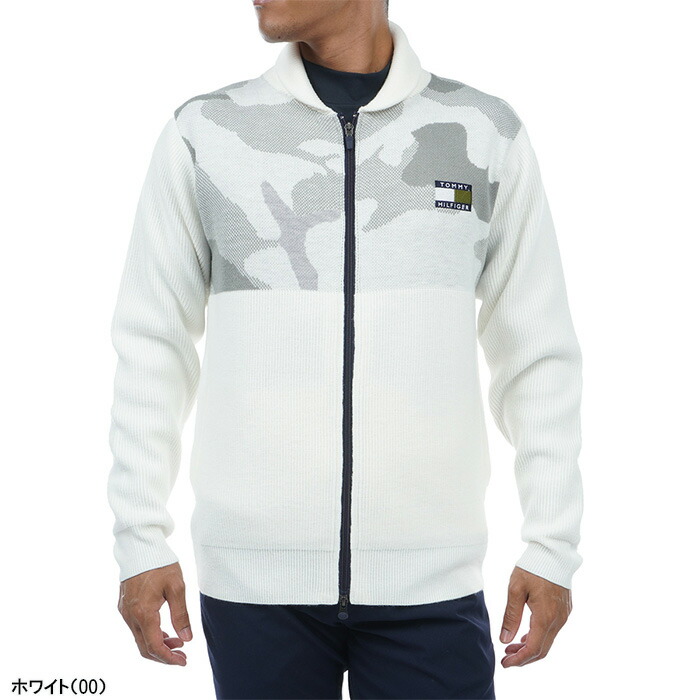 トミー ヒルフィガー ゴルフ 長袖 カモジャガード フルジップショールカラーセーター メンズ ニット THMA371 ゴルフウェア TOMMY HILFIGER GOLF（トミー ヒルフィガー ゴルフ） トミー