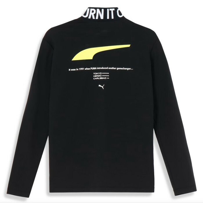 【新品】PUMA プーマゴルフ メンズ 長袖モックネック М プーマ（PUMA）（メンズ）ゴルフウェア 長袖 ラインカラー