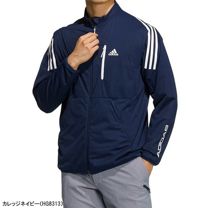 アディダス ゴルフ 長袖 フルジップ ジャケット スリーストライプス