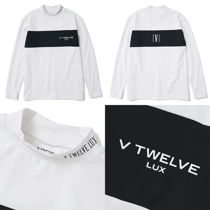 V12 ヴィ・トゥエルブ ホワイト 長袖 モックネック スウェット L 新品 カジュアルゴルフドットコムby PALM SPRINGSにV12［ヴィトゥエルブ