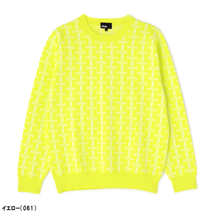 PING（ピン） ゴルフ モノグラム柄 ジャガード クルーネック ニット