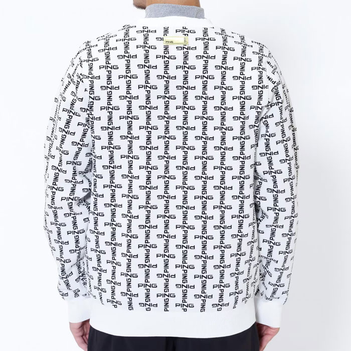 PING（ピン） ゴルフ モノグラム柄 ジャガード クルーネック ニット