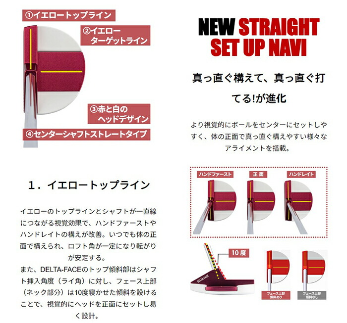 Red 9/9 キャスコ 9/9パターDELTA-FACE 丸マレットDF-017 KBS CT TOUR