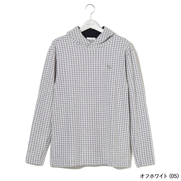 Heal Creek（ヒールクリーク） ウォーム JQ 千鳥柄 長袖 フードシャツ