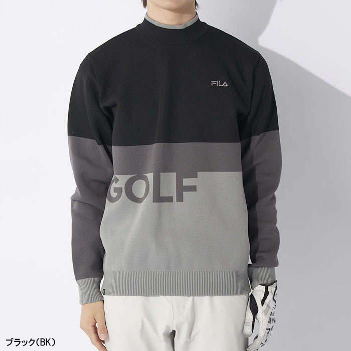 FILA GOLF フィラ ゴルフ 長袖 ハイネックセーター 軽量ニット メンズ