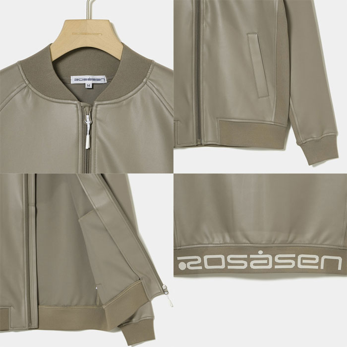Rosasen ロサーセン A-Line ソフトストレッチレザー風 ブルゾン