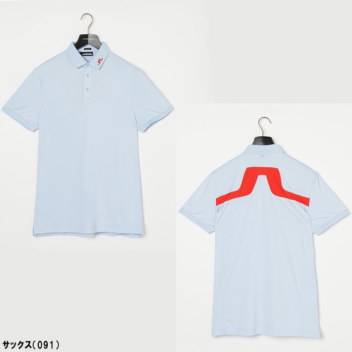 J.LINDEBERG  バックブリッジ　ポロ　#44ブルー J.LINDEBERG（メンズ）ゴルフウェア 半袖 吸水速乾 バック