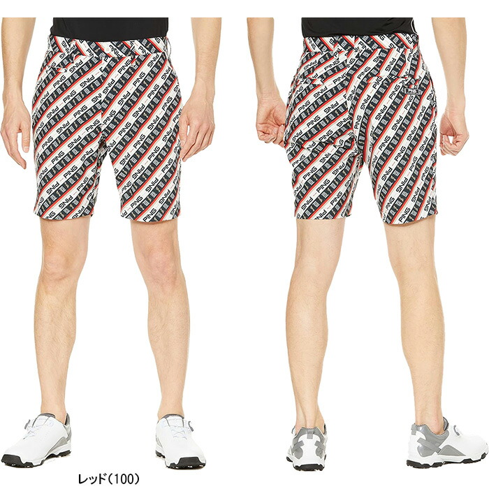 新品 ピン ゴルフ 総柄ロゴ ストレッチ ハーフパンツ ショートパンツ 赤 LL 新品 ピン ゴルフ 総柄ロゴ ストレッチ ハーフパンツ ショート