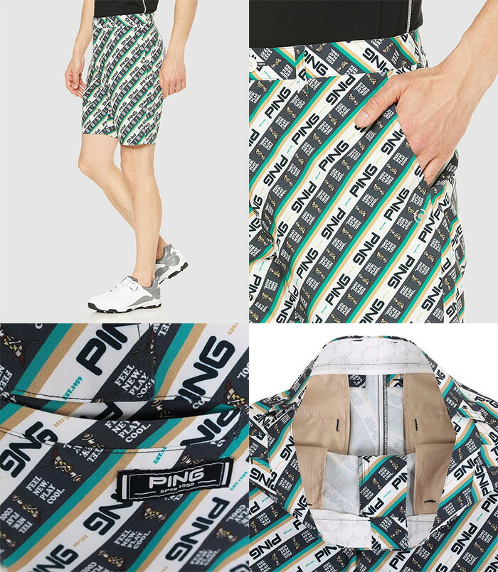 【新品】 PING ピン ハーフ パンツ ゴルフウェア メンズ タグ付き 総柄 PING ピン アパレル ゴルフウェア ショートパンツ メンズ 621