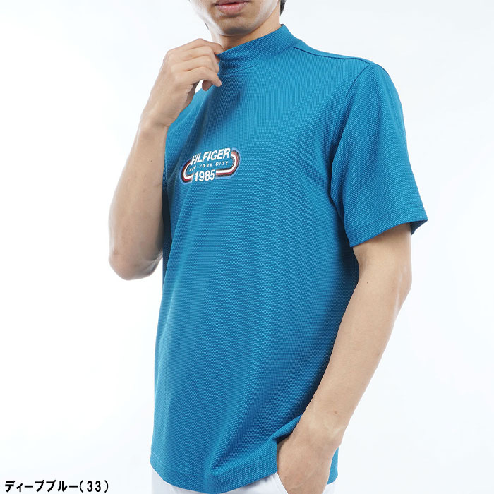 トミー ヒルフィガー トラックグラフィック 半袖モックネックシャツ