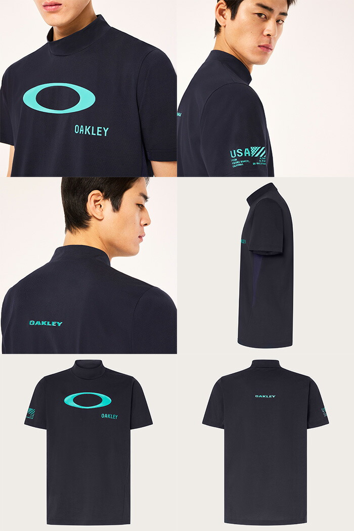 極美品/24SS/メンズXL】オークリー　ゴルフ　半袖シャツ　モックネック　総柄 OAKLEY オークリー ゴルフ 半袖 モックネックシャツ エリプス
