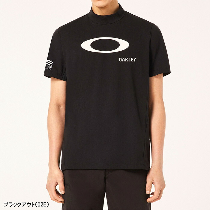 XL 新品　オークリー モックネック 半袖ゴルフウェアメンズブラック黒 XL 新品 オークリー モックネック 半袖ゴルフウェアメンズ