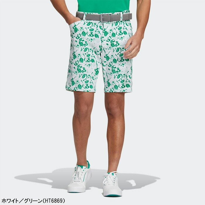アディダス ゴルフ ショートパンツ PLAY GREEN サッカープリント
