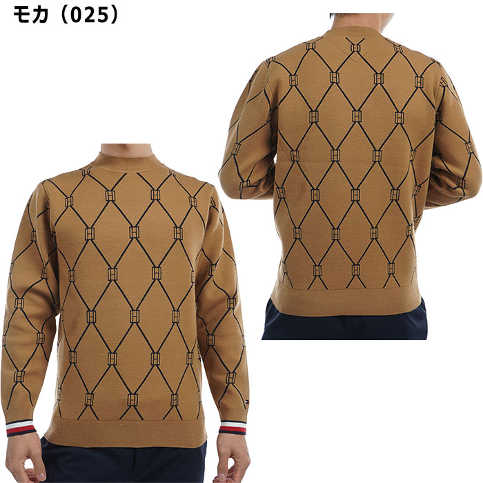 トミーヒルフィガー ゴルフ モノグラムジャカード モックネックセーター THMA480 ゴルフウェア トップス 2024年秋冬モデル   imgrc0093428563.jpg