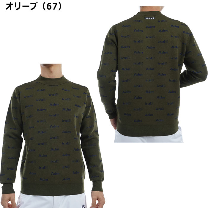 アドミラル ゴルフ ロゴツイーディー クルーセーター ADMA493 ゴルフウェア トップス 2024年秋冬モデル Admiral GOLF Admiral Golf（アドミラルゴルフ） アドミラル ゴルフ ロゴツ