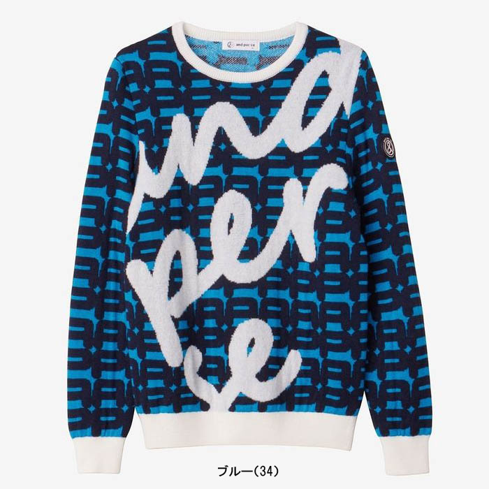 and per se（アンパスィ） レディース 長袖 ウールmixジャカードニット