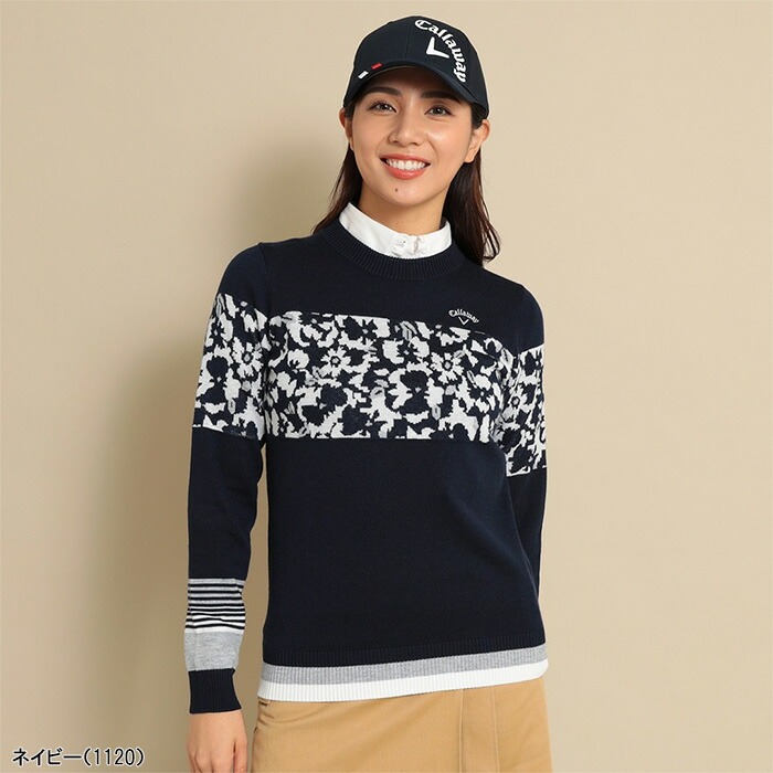 Callaway レディース キャロウェイ 長袖 クルーネックニット