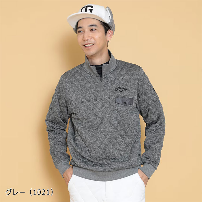 キャロウェイ CALLAWAY 2022年モデル キルト風 ジャカードニット ジョガーパンツ ゴルフウェア ジップアップ ロゴ LL 黒 C22226110 カジュアルゴルフドットコムby PALM SPRINGSにCallawayApparel