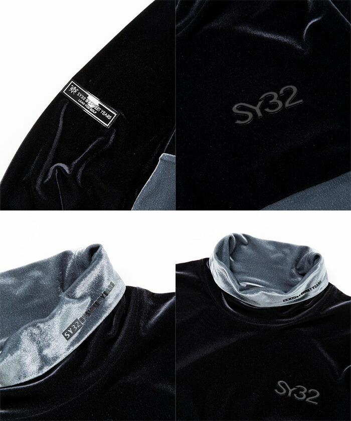 新品未使用　SY32 長袖　ハイネック　ベロア　XL ◇NEW◇ ゴルフウェア ハイネックシャツ SY32 by sweet years SYG