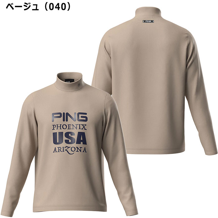 新品 ping ピン ブルゾン ジップ イエロー ハイネック ゴルフウェア PING ピン ゴルフ ニットライク ジャージ 長袖 ハイネック