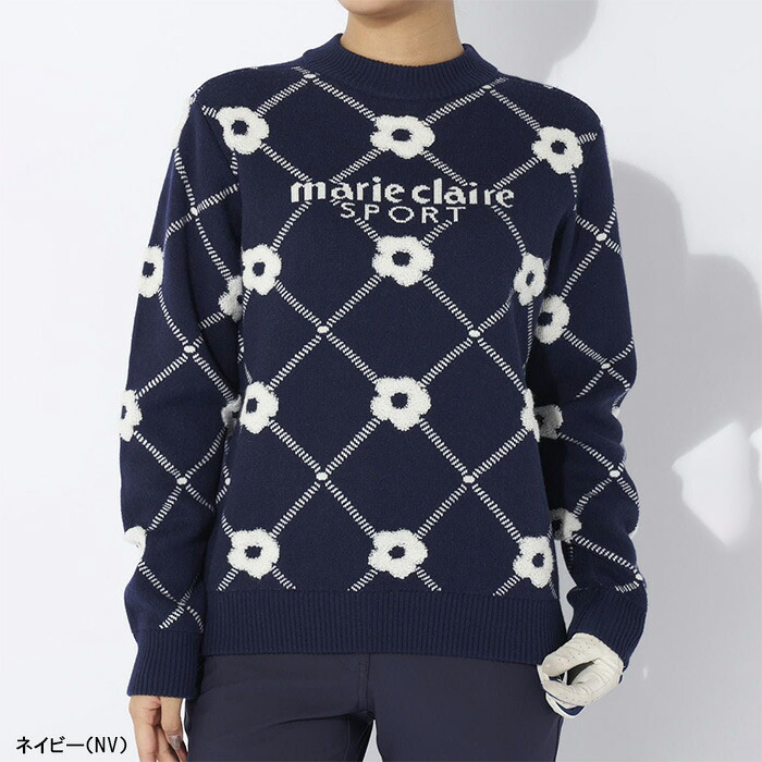 Marie Claire（マリ クレール） レディース 長袖 クルーネックセーター