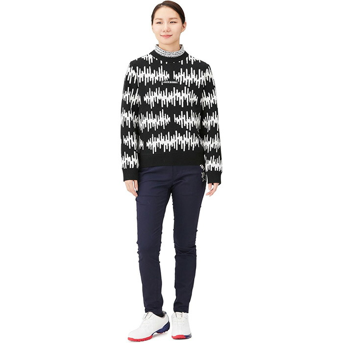 Jack Bunny!!（ジャックバニー） レディース 長袖 クルーネック ニット