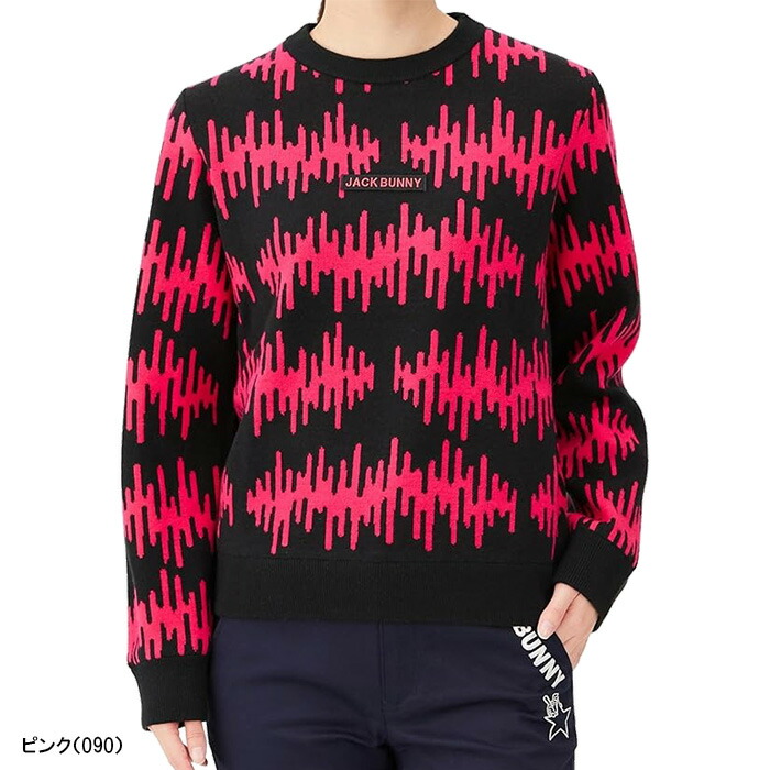 Jack Bunny!!（ジャックバニー） レディース 長袖 クルーネック ニット